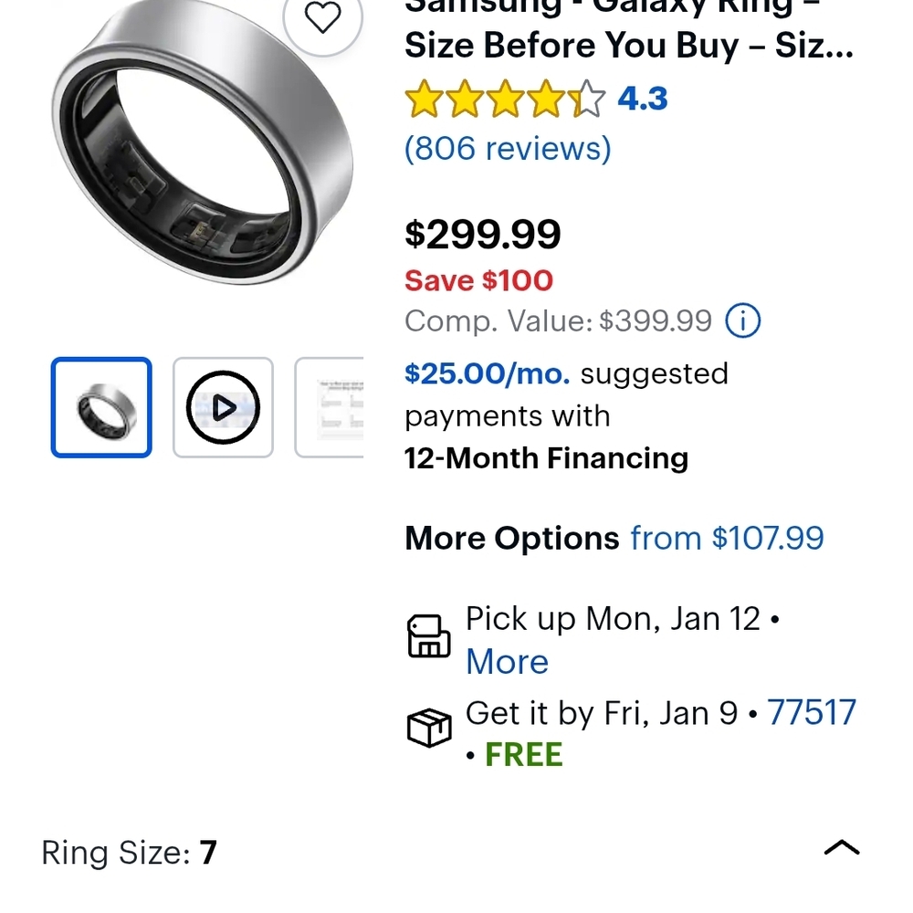 Samsung Galaxy Ring Size 7 in Silver - Picture 10 of 10